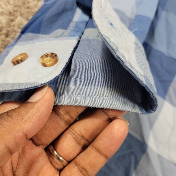 Orvis Shirt Mens Large Plaid Long Sleeve Button Down Long Sleeve Staining* - Picture 5 of 9